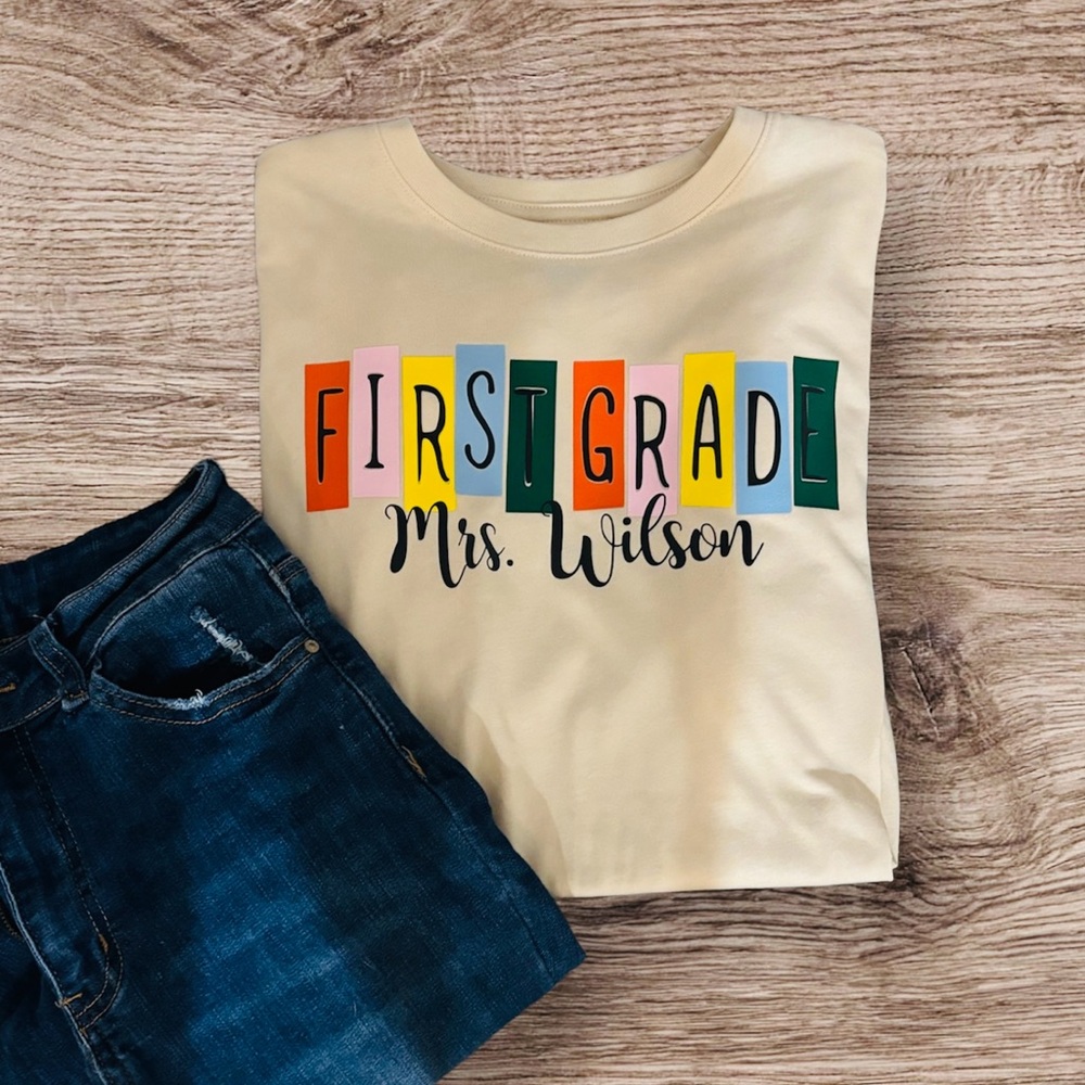Back to School color block shirt